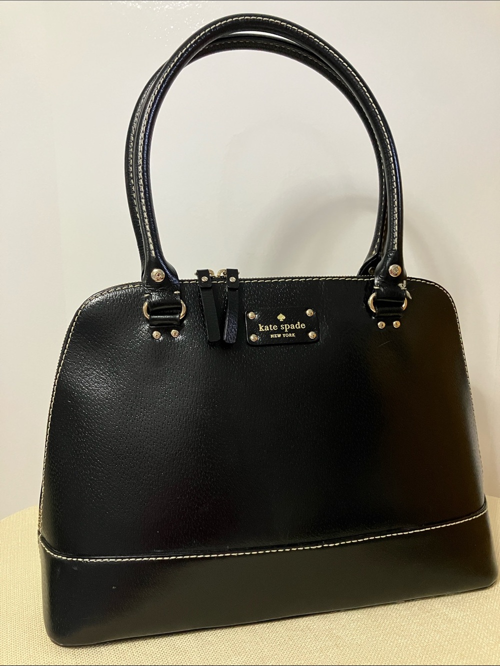 Kate Spade NY Wellesley Rachelle Leather Satchel Tote Bag Black